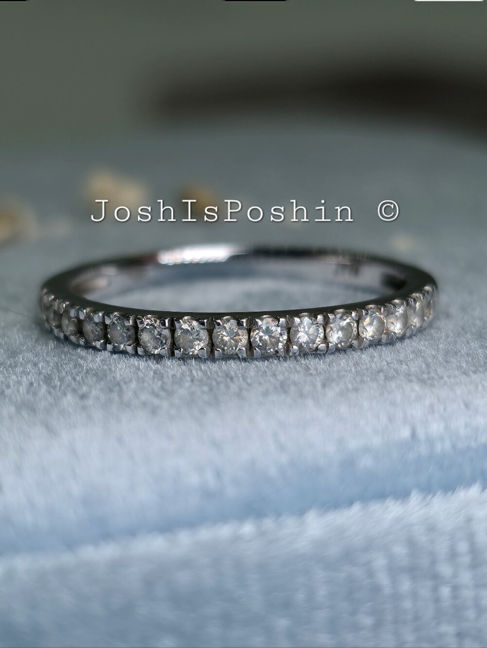 10K Gold Genuine Diamond Half Eternity Wedding Band